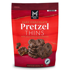 Members Mark Dark Chocolate Pretzel Thins Milk Drizzle 19.2 oz Resealable Bag