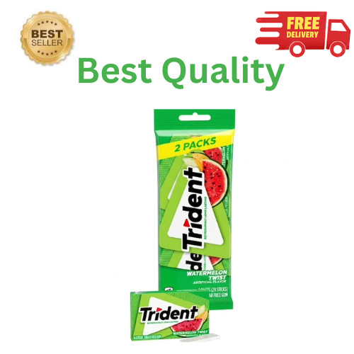 Trident Watermelon Twist Sugar Free Gum 3 Packs x2 Xylitol Chewing Gum