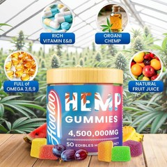 Hemp Gummies for Adults, 6 Fruity Flavors for Deep Bedtime, Relax, Hemp Gummy In