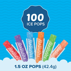 Assorted Freezer Ice Pops Gluten Free Frozen Treats 100 Count 15 oz Each Pack