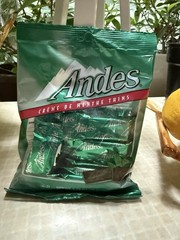 Andes Creme De Menthe Thins Chocolate Mints 2.75 oz Individually Wrapped Candy