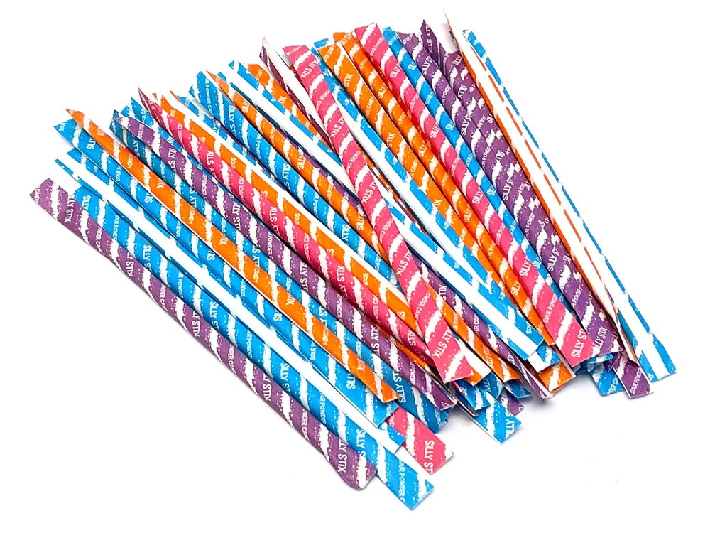 50+ PIXY SILLY STIX CANDY – SWEET & SOUR SUGAR FILLED STRAWS – ASSORTED FLAVORS