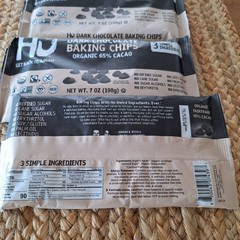 4 Bags Hu Organic Dark Chocolate Baking Chips 65% Cacao 10/2027