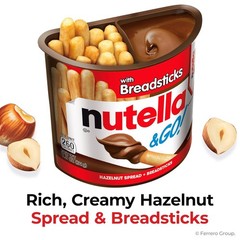 Nutella & GO! Bulk 24 Pack, Hazelnut and Cocoa Spread with Breadsticks, Stocking