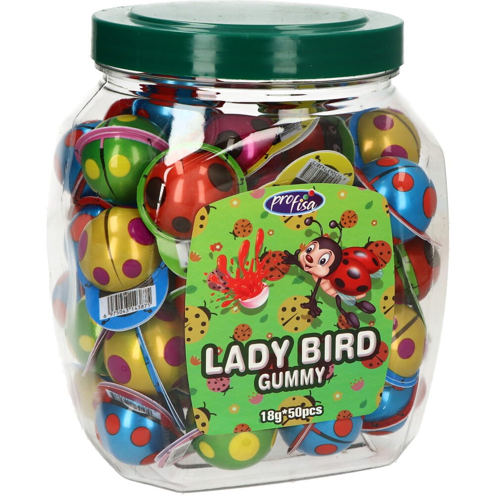 Profisa LADY BIRD GUMMY – Soft Jelly Candy in Jar – 50 x 18g / 900g / 31.74oz