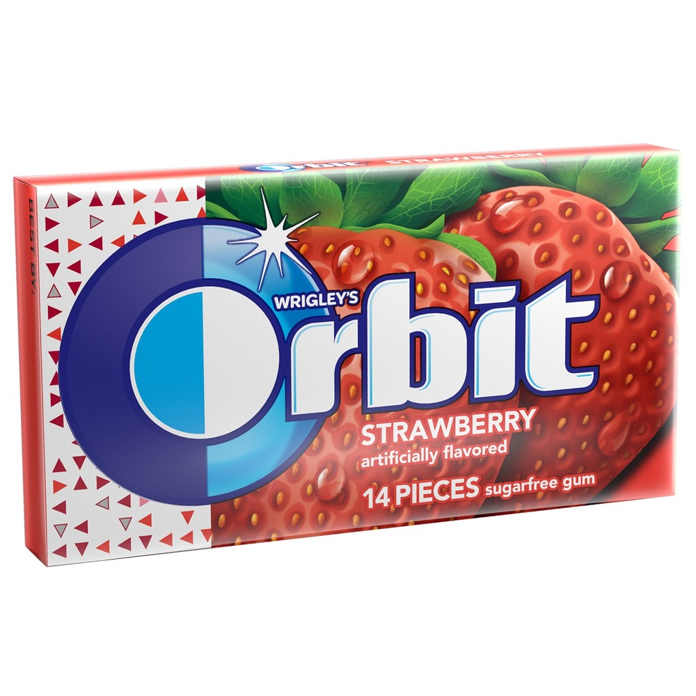 Orbit Strawberry Sugarfree Gum, 14 Count 14 (Pack of 1), Red