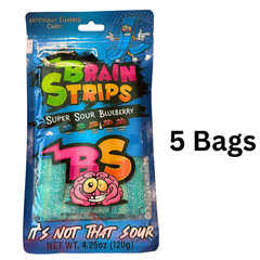Sour Strips Sour Blueberry Candy 5 Bags Super Sour Belts Brain Strips