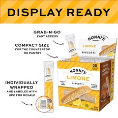 Limone Biscotti, Individually Wrapped Italian Lemon Cookie Snacks, 25 Serving…