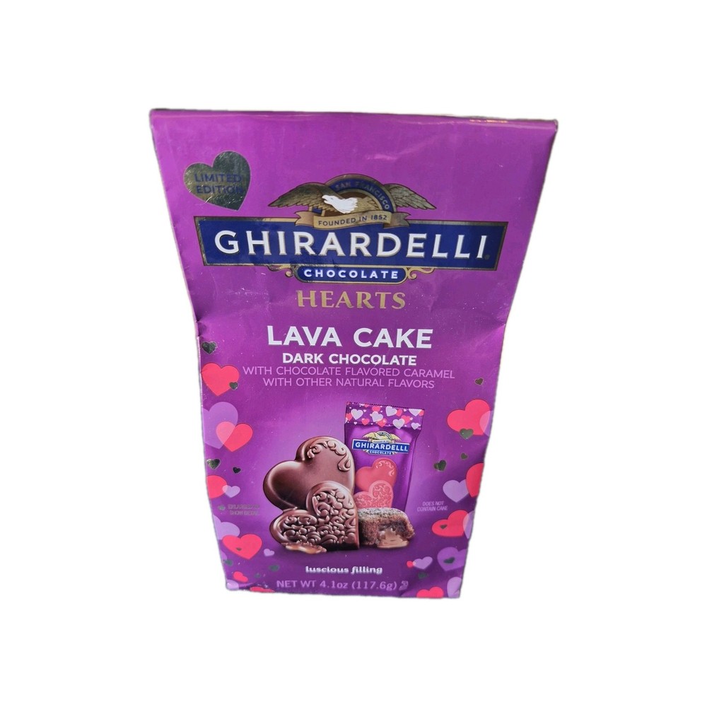 Ghirardelli Dark Chocolate Lava Cake Candy HEARTS Medium Bag – 4.1oz
