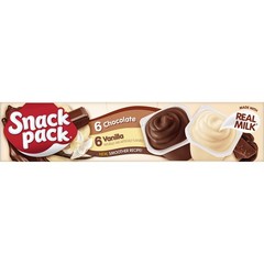 Chocolate Vanilla Pudding Cups Family Pack – 12 Count, 6 Pack – Snack Size Treat
