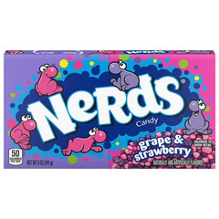 1 x 5 oz Theatre Box Nerds Candy, Grape & Strawberry Sweet, Tangy, and Crunchy