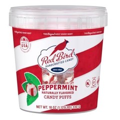 Soft Peppermint Candy Puffs, 18 oz Bucket of Mints Individually Wrapped, Non-…