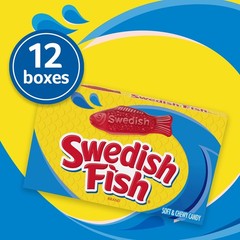 SWEDISH FISH Soft & Chewy Candy, Bulk 12 – 3.1 oz (Pack of 12), Red