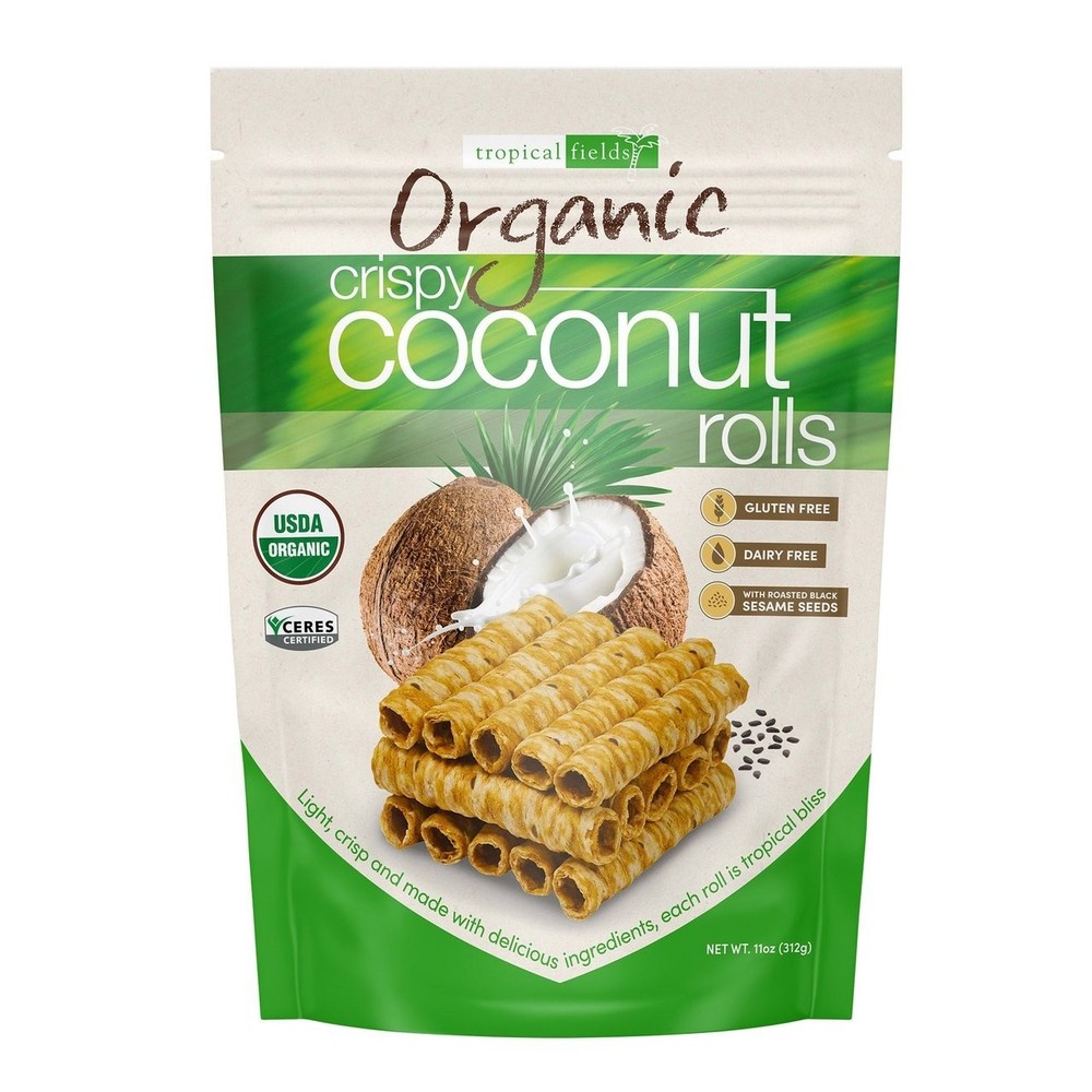 Tropical Fields Organic Crispy Coconut Rolls 11 Ounce Bag