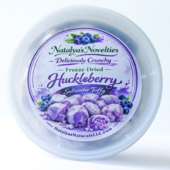 Freeze Dried Huckleberry Taffy 1.5 oz tub | Crunchy Candy | Unique Treat