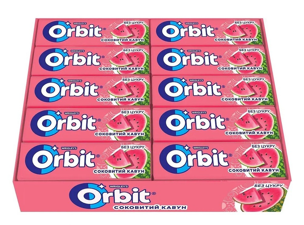 10 Pack WRIGLEY’S Orbit Watermelon Chewing Gum Full 100 pellets