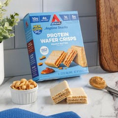 Peanut Butter Protein Wafer Crisps, Protein Dessert, 4g Net Carb, 1g Sugar, Keto
