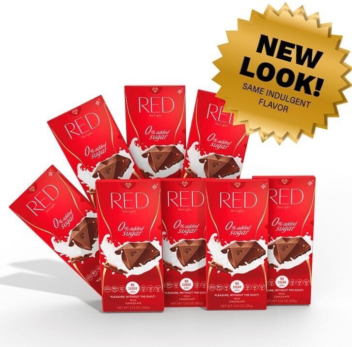 Red Chocolatew Milk chocolate 100g 20 Pack Gluten free No Sugar