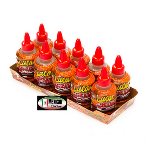 Lucas Gusano Tamarind flavor hot liquid candy 10pc box 12.7oz (360g) Mexi-candy