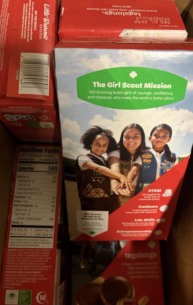 Five Boxes of Girl Scout Tagalongs Cookies