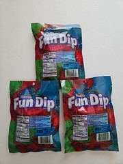 LOT OF 3 Lik-m-aid 2.07 oz. FUN DIP Candy (6-Pouches) Cherry Yum + Razz Apple