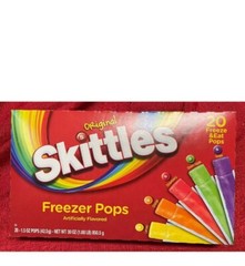 Skittles Freezer Pops ~ 20 freeze pop Per box – New 🔥4PKS🔥80 Freeze Pops Total