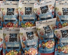 8 BAGS Sow Good Freeze Dried Sweet Squares Bites Candy 4.2 oz Bulk Lot BB 07/27