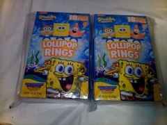 Sponge Bob Squarepants lollipop rings. 18 count 3 flavors ( Buy 2 for 1 Price )