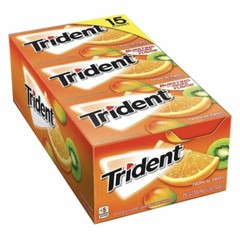 Trident Sugar Free Gum Tropical Twist 14 Pieces 15 Packs 210 Count (Pack of 1)