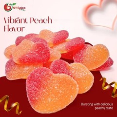 Gummy Sour Peachy Hearts Candy Item Weight 8oz-5lb