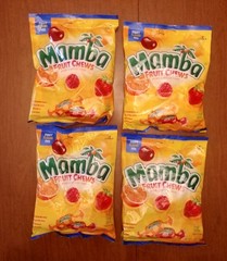 Mamba Assorted Flavors Fruit Chews Candy 7.05 oz (Lot of 4 Bags) Exp:7/31/26