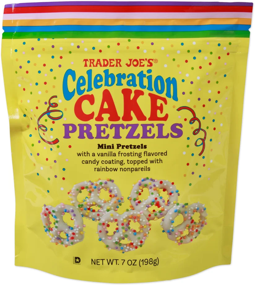 Trader Joe’s 7 oz. CELEBRATION CAKE Mini Pretzels Vanilla Birthday * BB 3/2027 *