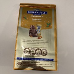 Ghirardelli Milk Chocolate Caramel Snowmen Holiday Treat 5.8 Oz Bag BBD 07/31/26