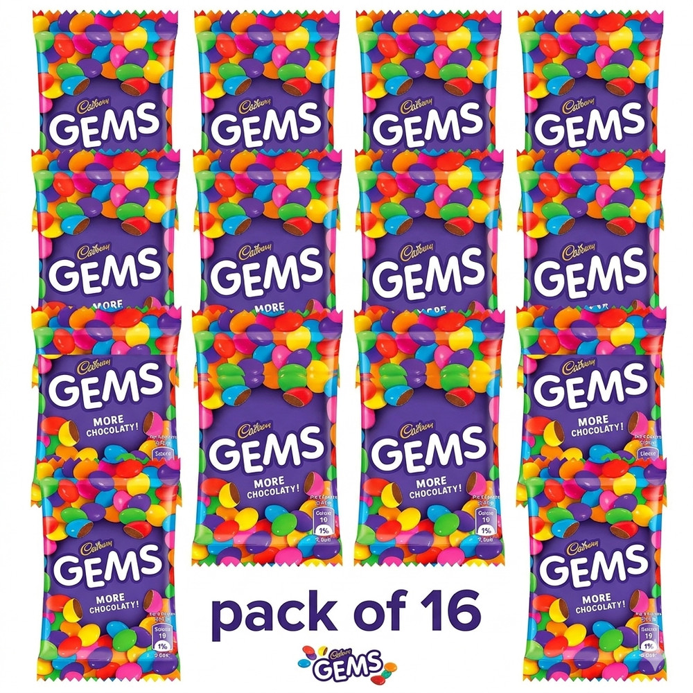 Cadbury Gems 16 Packs (7.9g each), Perfect Choice for Gifting