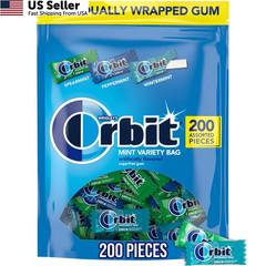 ORBIT Peppermint, Spearmint, & Wintermint 200 Count (Pack of 1), chocolate