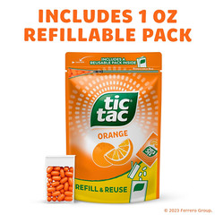 Bulk Resealable Refill Bag, Orange Flavored Mints, On-The-Go Refreshment, Includ