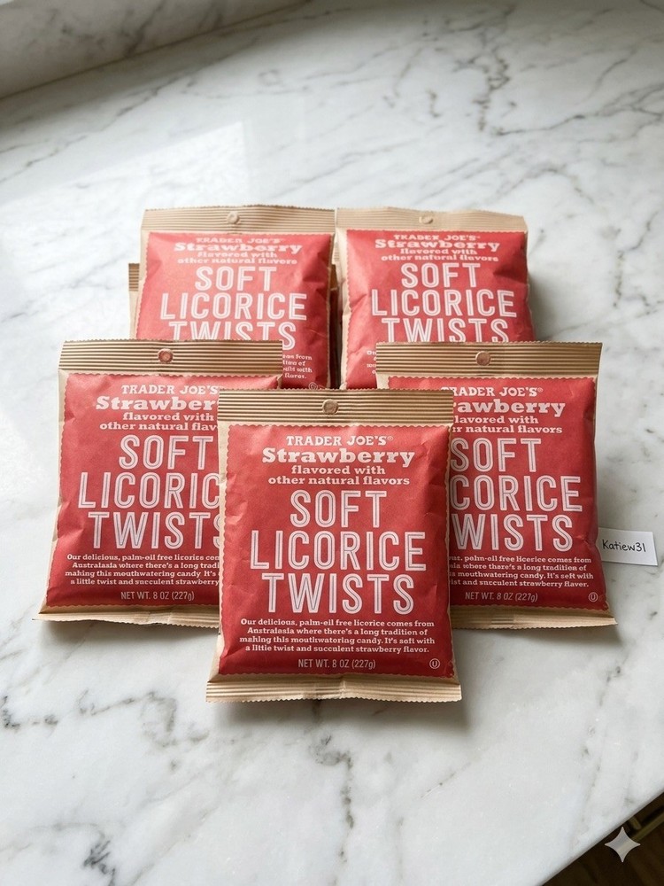 5 X Trader Joe’s Soft Strawberry Licorice Twists 8oz Bag