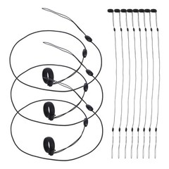10Pcs Black Elastic Pen Holder Lanyards Nylon Silicone Anti Lost for Office Use