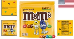 M&M’s Peanut Chocolate Candy, 38 oz Party Size – Ideal for Baking & Celebrations