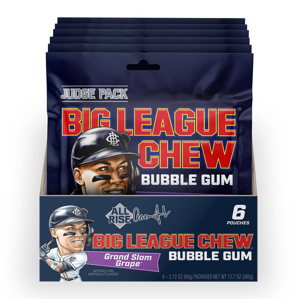 New! Big League Chew JUDGE Pack- Grand Slam Grape | Pack of 6 Bags (2.12oz…
