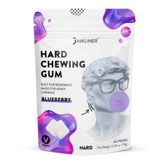 Hard Jawline Gum for Facial Fitness – Reusable Jaw Trainer, Sugar-Free, 40