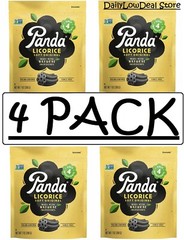 4 PACK – Panda Licorice Soft Black Licorice 7 oz (Total 28 oz) FRESH!!