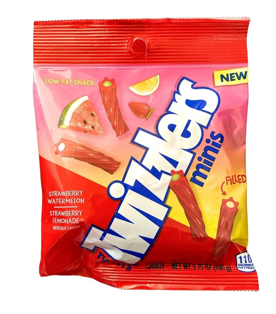 Twizzlers Twists Minis Filled – Strawberry Watermelon Lemonade, 3.75oz (6 Bags)