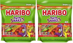 HARIBO Twin Snakes Sweet & Sour Gummy Candy Resealable 8.3 Ounce Bulk Gummy