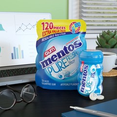 Mentos Pure Fresh SugarFree ChewingGum with 120 Count (Pack of 2), Mint