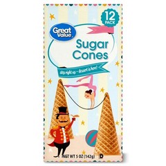 Sugar Cones 12 Count 5 oz 4 Pack Ice Cream Cones Waffle Cones Bulk