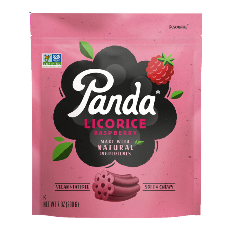 Panda Raspberry Licorice chews 8×7 oz. packages