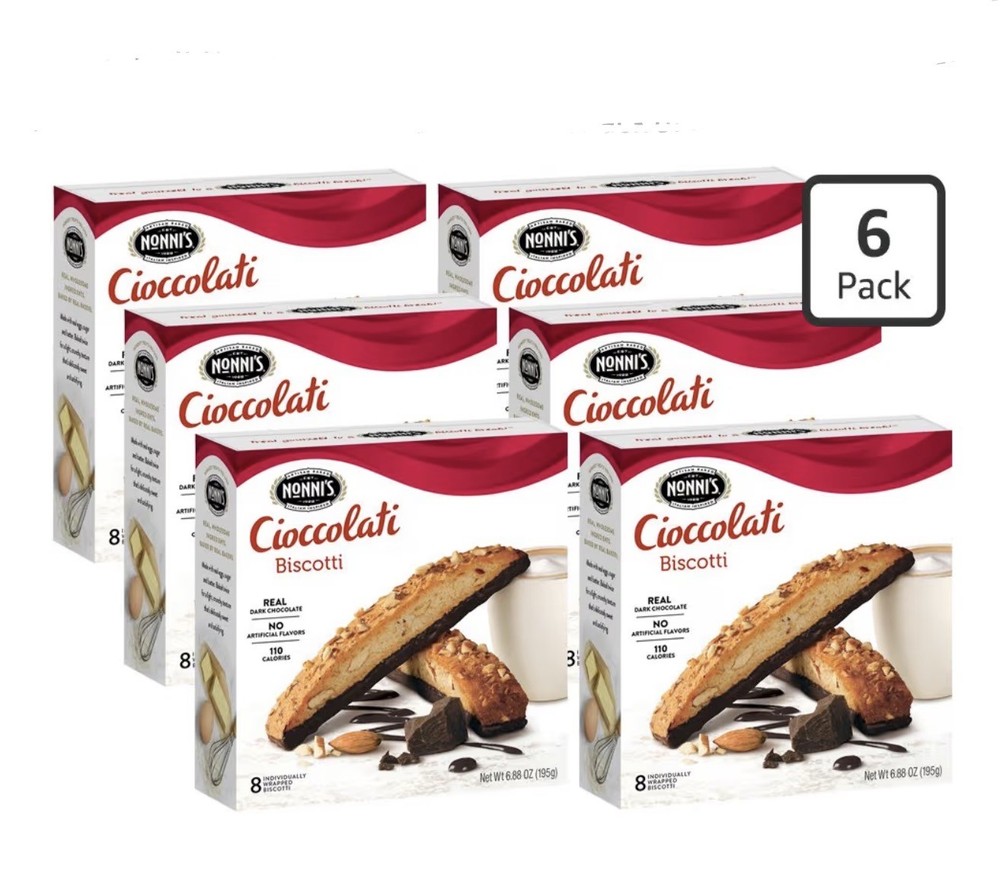 6x Nonni’s Cioccolati Dark Chocolate Biscotti 6.88oz 6 Pack