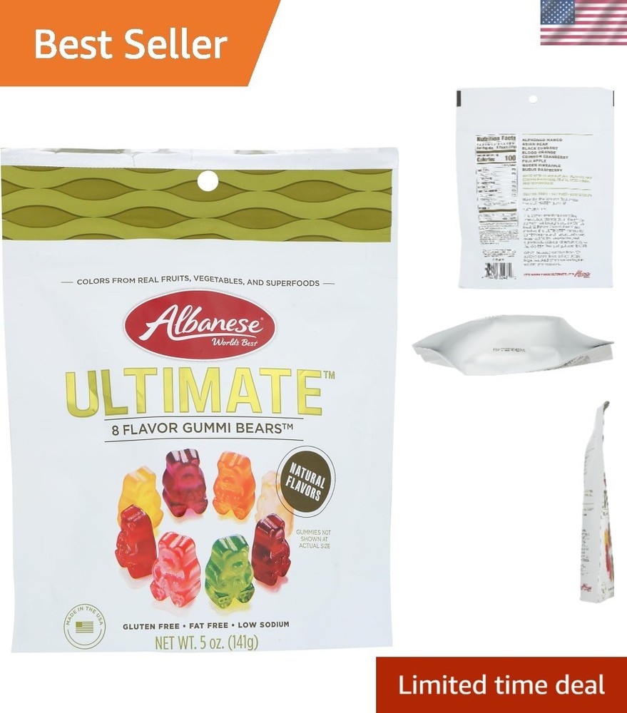 Albanese Ultimate 8 Flavor Gummi Bears – 5oz Bag of Natural Fruity Bliss