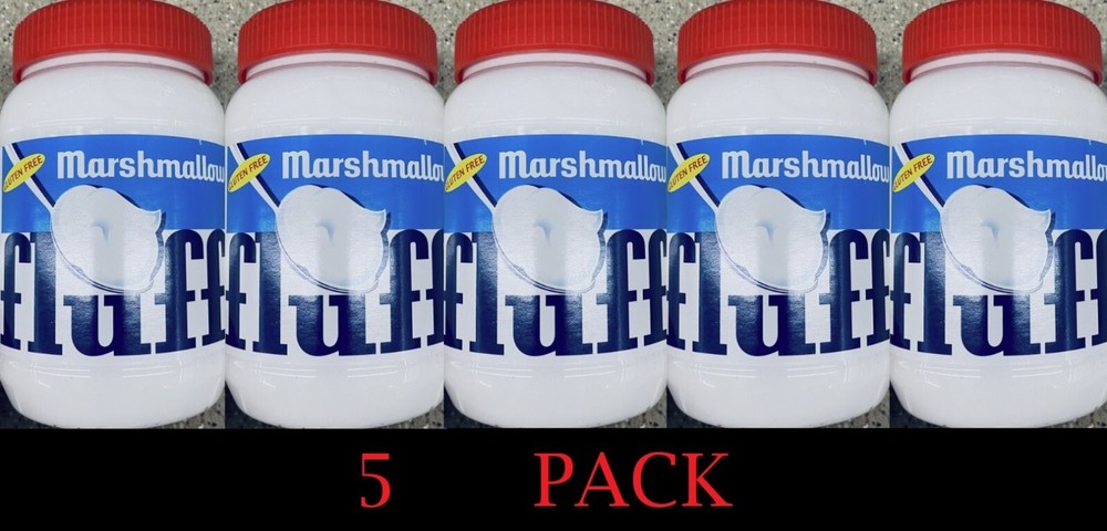 5x NEW Marshmallow Fluff spread Gluten Free Fat Free 7.5 oz Tub – 5 PACK